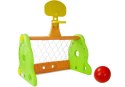 LEAN Toys Bramka Piłkarska Koszykówka 2w1 Dla Dzieci Zielono Pomarańczowa
