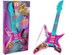 LEAN Toys Gitara Elektryczna ze Światłami i Dźwiękami Różowa 62 cm