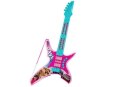 LEAN Toys Gitara Elektryczna ze Światłami i Dźwiękami Różowa 62 cm