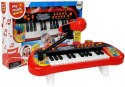 LEAN Toys Keyboard Pianinko 24 Klawisze USB Mikrofon Czerwony
