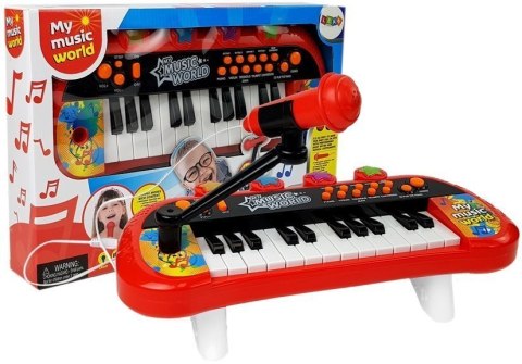 LEAN Toys Keyboard Pianinko 24 Klawisze USB Mikrofon Czerwony LEAN Toys Keyboard Pianinko 24 Klawisze USB Mikrofon Czerwony