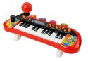 LEAN Toys Keyboard Pianinko 24 Klawisze USB Mikrofon Czerwony