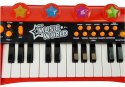 LEAN Toys Keyboard Pianinko 24 Klawisze USB Mikrofon Czerwony