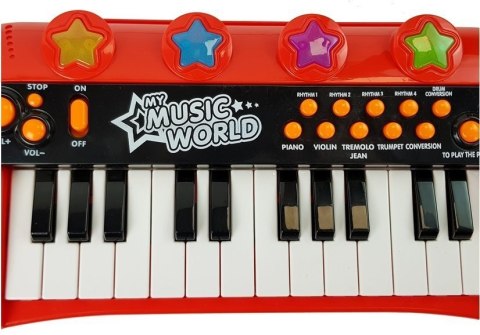 LEAN Toys Keyboard Pianinko 24 Klawisze USB Mikrofon Czerwony LEAN Toys Keyboard Pianinko 24 Klawisze USB Mikrofon Czerwony
