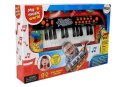 LEAN Toys Keyboard Pianinko 24 Klawisze USB Mikrofon Czerwony