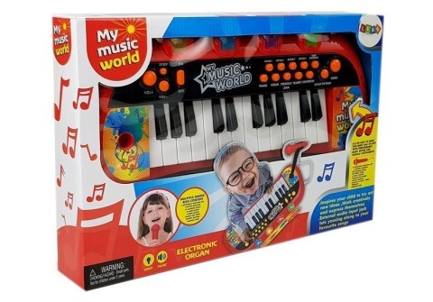 LEAN Toys Keyboard Pianinko 24 Klawisze USB Mikrofon Czerwony LEAN Toys Keyboard Pianinko 24 Klawisze USB Mikrofon Czerwony