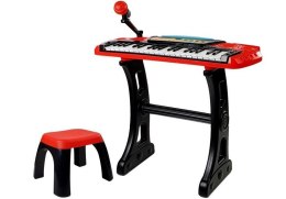 LEAN Toys Keyboard ze Statywem Krzesełkiem 37 Klawiszy Czerwony