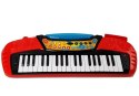 LEAN Toys Keyboard ze Statywem Krzesełkiem 37 Klawiszy Czerwony