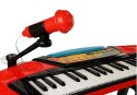 LEAN Toys Keyboard ze Statywem Krzesełkiem 37 Klawiszy Czerwony