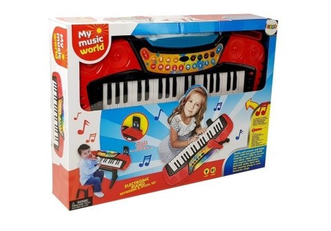 LEAN Toys Keyboard ze Statywem Krzesełkiem 37 Klawiszy Czerwony LEAN Toys Keyboard ze Statywem Krzesełkiem 37 Klawiszy Czerwony