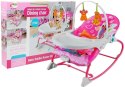 LEAN Toys Kołyska Bujaczek Fotelik Krzesełko do Karmienia 2 w 1 Różowy
