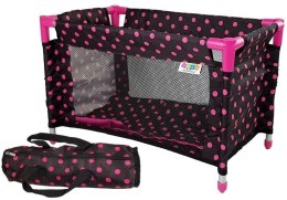 LEAN Toys Łóżeczko Łóżko dla Lalek Alice Czarno-Różowe