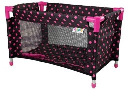 LEAN Toys Łóżeczko Łóżko dla Lalek Alice Czarno-Różowe