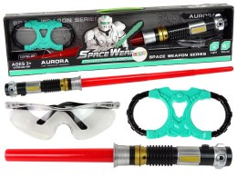 LEAN Toys Zabawki Kosmiczne Miecz Świetlny Turkusowy Okulary Ochronne Dźwięk