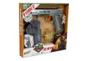 LEAN Toys Zestaw Policyjny Pistolet 20cm Odznaka Gwizdek Kabura Efekty Świetlne Dźwięk