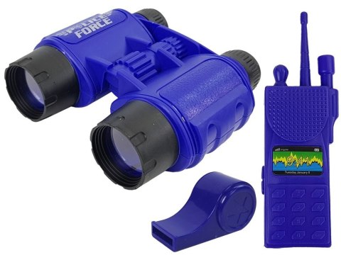 LEAN Toys Zestaw Policyjny Pistolet Kajdanki Lornetka Gwizdek Zegarek Odznaka LEAN Toys Zestaw Policyjny Pistolet Kajdanki Lornetka Gwizdek Zegarek Odznaka