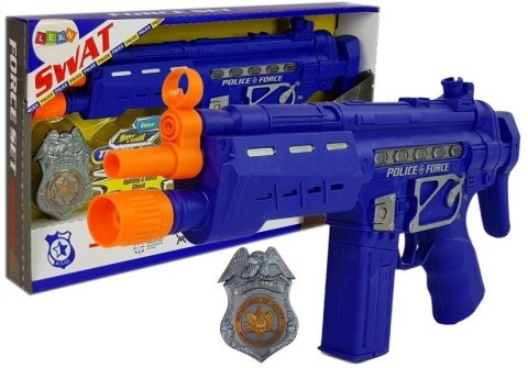 LEAN Toys Zestaw Policyjny Pistolet Odznaka Granatowy Dźwięk Efekty Świetlne 37cm LEAN Toys Zestaw Policyjny Pistolet Odznaka Granatowy Dźwięk Efekty Świetlne 37cm