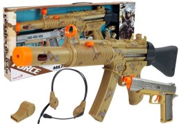 LEAN Toys Zestaw Wojskowy Broń Dwa Pistolety Słuchawki Gwizdek