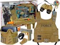 LEAN Toys Zestaw Wojskowy Broń Maska Lornetka Kamizelka Kompas