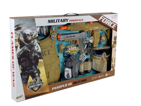 LEAN Toys Zestaw Wojskowy Broń Maska Lornetka Kamizelka Kompas LEAN Toys Zestaw Wojskowy Broń Maska Lornetka Kamizelka Kompas