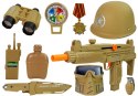 LEAN Toys Zestaw Wojskowy Pistolety Broń z Maską Hełmem Granat Dźwięk