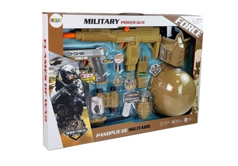 LEAN Toys Zestaw Wojskowy Pistolety Broń z Maską Hełmem Granat Dźwięk LEAN Toys Zestaw Wojskowy Pistolety Broń z Maską Hełmem Granat Dźwięk