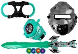 LEAN Toys Zestaw Zabawek Kosmicznych Miecz Świetlny Maska Kajdanki