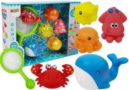 LEAN Toys Zestaw do Kąpieli Zwierzątka Wodne Siatka Delfin Krab