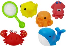 LEAN Toys Zestaw do Kąpieli Zwierzątka Wodne Siatka Delfin Krab