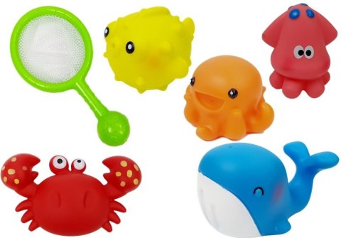 LEAN Toys Zestaw do Kąpieli Zwierzątka Wodne Siatka Delfin Krab LEAN Toys Zestaw do Kąpieli Zwierzątka Wodne Siatka Delfin Krab