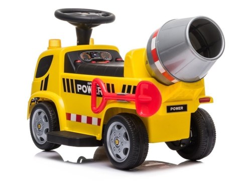 LEAN CARS Pojazd Jeździk Betoniarka Dźwięki Podpórka Na Akumulator Żółta LEAN CARS Pojazd Jeździk Betoniarka Dźwięki Podpórka Na Akumulator Żółta