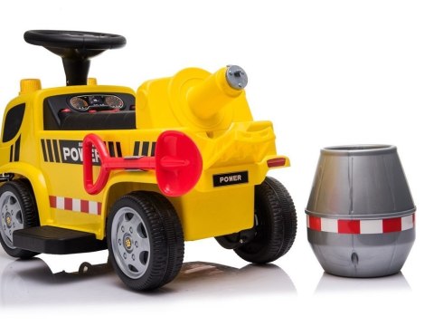 LEAN CARS Pojazd Jeździk Betoniarka Dźwięki Podpórka Na Akumulator Żółta LEAN CARS Pojazd Jeździk Betoniarka Dźwięki Podpórka Na Akumulator Żółta