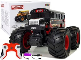 LEAN Toys Autobus Duże Koła Zdalnie Sterowany 2.4G Dźwięk Czarny