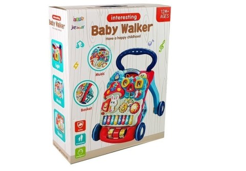LEAN Toys Chodzik Pchacz Zwierzątka Liczby Figury Pianinko Dźwięk LEAN Toys Chodzik Pchacz Zwierzątka Liczby Figury Pianinko Dźwięk