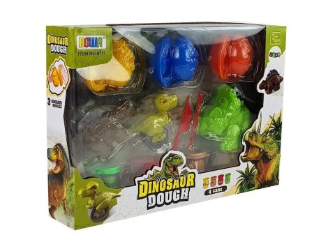 LEAN Toys Ciastolina Dinozaury Jajka Foremka 12 Elementów 4 Kolory LEAN Toys Ciastolina Dinozaury Jajka Foremka 12 Elementów 4 Kolory
