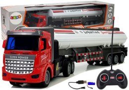 LEAN Toys Ciężarówka Cysterna Gaz Zdalnie Sterowana 1:48 Biała