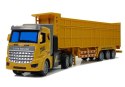 LEAN Toys Ciężarówka Z Dużą Przyczepą Zdalnie Sterowana 27 Mhz 1:48 Żółta
