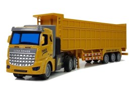 LEAN Toys Ciężarówka Z Dużą Przyczepą Zdalnie Sterowana 27 Mhz 1:48 Żółta