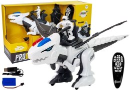 LEAN Toys Dinozaur Tyranozaur Robot Interaktywny Zdalnie Sterowany K18 Programowanie Biały