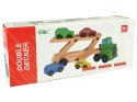 LEAN Toys Drewniana Zielona Laweta Ciężarówka z Samochodzikami Klocki