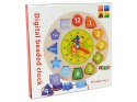LEAN Toys Drewniany Edukacyjny Zegar Sorter Nauka Cyfry Kształty Kolory