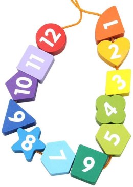 LEAN Toys Drewniany Edukacyjny Zegar Sorter Nauka Cyfry Kształty Kolory