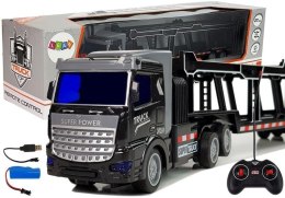 LEAN Toys Duża Laweta Zdalnie Sterowana Czarna 36cm Efekty Świetlne