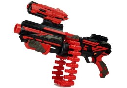 LEAN Toys Duży Pistolet Karabin Na Piankowe Naboje 40 Sztuk Czerwono- Czarny Celownik