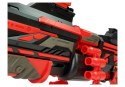 LEAN Toys Duży Pistolet Karabin Na Piankowe Naboje 40 Sztuk Czerwono- Czarny Celownik