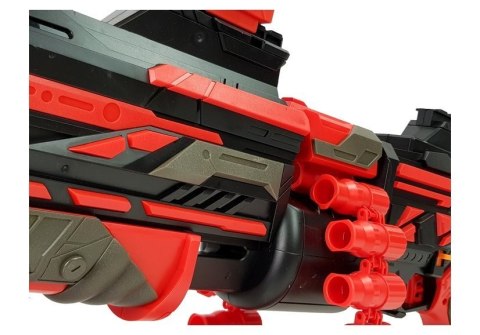 LEAN Toys Duży Pistolet Karabin Na Piankowe Naboje 40 Sztuk Czerwono- Czarny Celownik LEAN Toys Duży Pistolet Karabin Na Piankowe Naboje 40 Sztuk Czerwono- Czarny Celownik