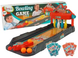 LEAN Toys Gra Zręcznościowa Mini Kręgle Wyrzutnia Tor Karty