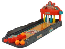 LEAN Toys Gra Zręcznościowa Mini Kręgle Wyrzutnia Tor Karty