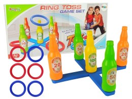 LEAN Toys Gra Zręcznościowa Rzut Obręczą Kolorowe Butelki Punkty