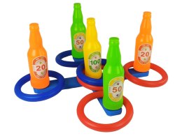 LEAN Toys Gra Zręcznościowa Rzut Obręczą Kolorowe Butelki Punkty